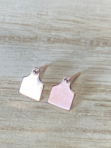 Earrings - Cattle Ear Tag - Rose Gold