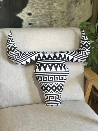 Bullhead Cushion COVER ONLY - Black & White Navajo