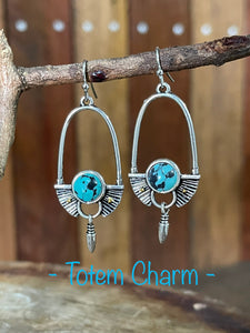 Earrings - Turquoise Totem Charm