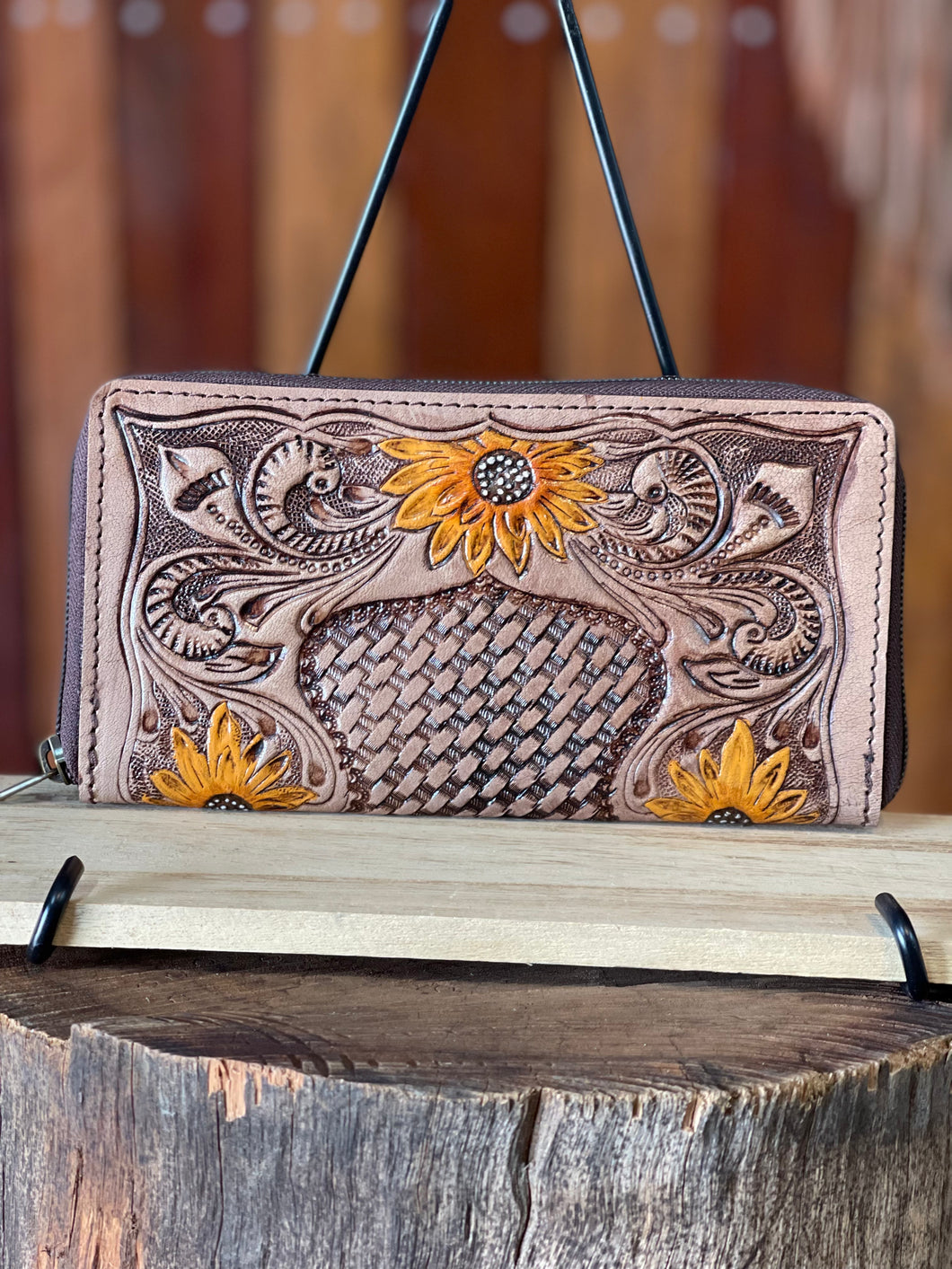 Wallet - Sunflower 🌻 Debossed Leather - Seconds