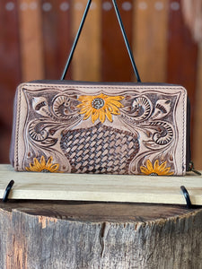 Wallet - Sunflower 🌻 Debossed Leather - Seconds