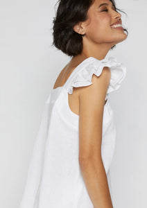 Mystic Ruffle Top - Salt