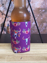 Load image into Gallery viewer, Bull Skull Neoprene Stubby Cooler - Purple