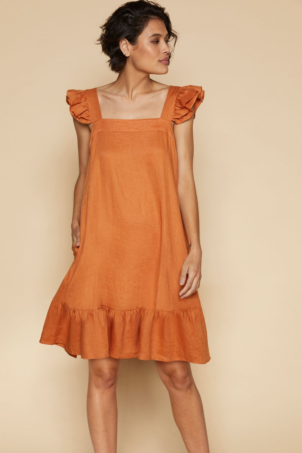 Mystic Midi Dress - Rust