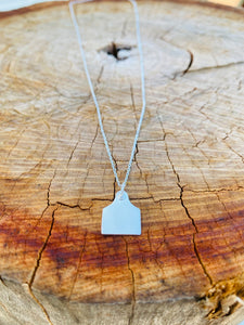 AAA - Necklace - Cattle Ear Tag - Pendant & Chain - Sterling Silver, Rose Gold, Yellow Gold