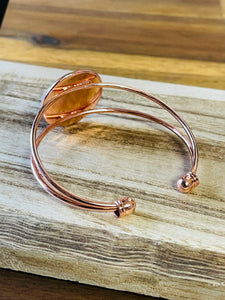 Bangle - Cowhide Personalised Rose Gold