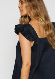 Mystic Ruffle Top - Sapphire