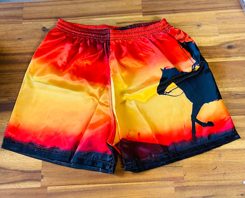 Boxer Shorts - Sunset Horse & Rider Silhouette