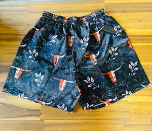 Boxer Shorts - Black & Orange Skulls