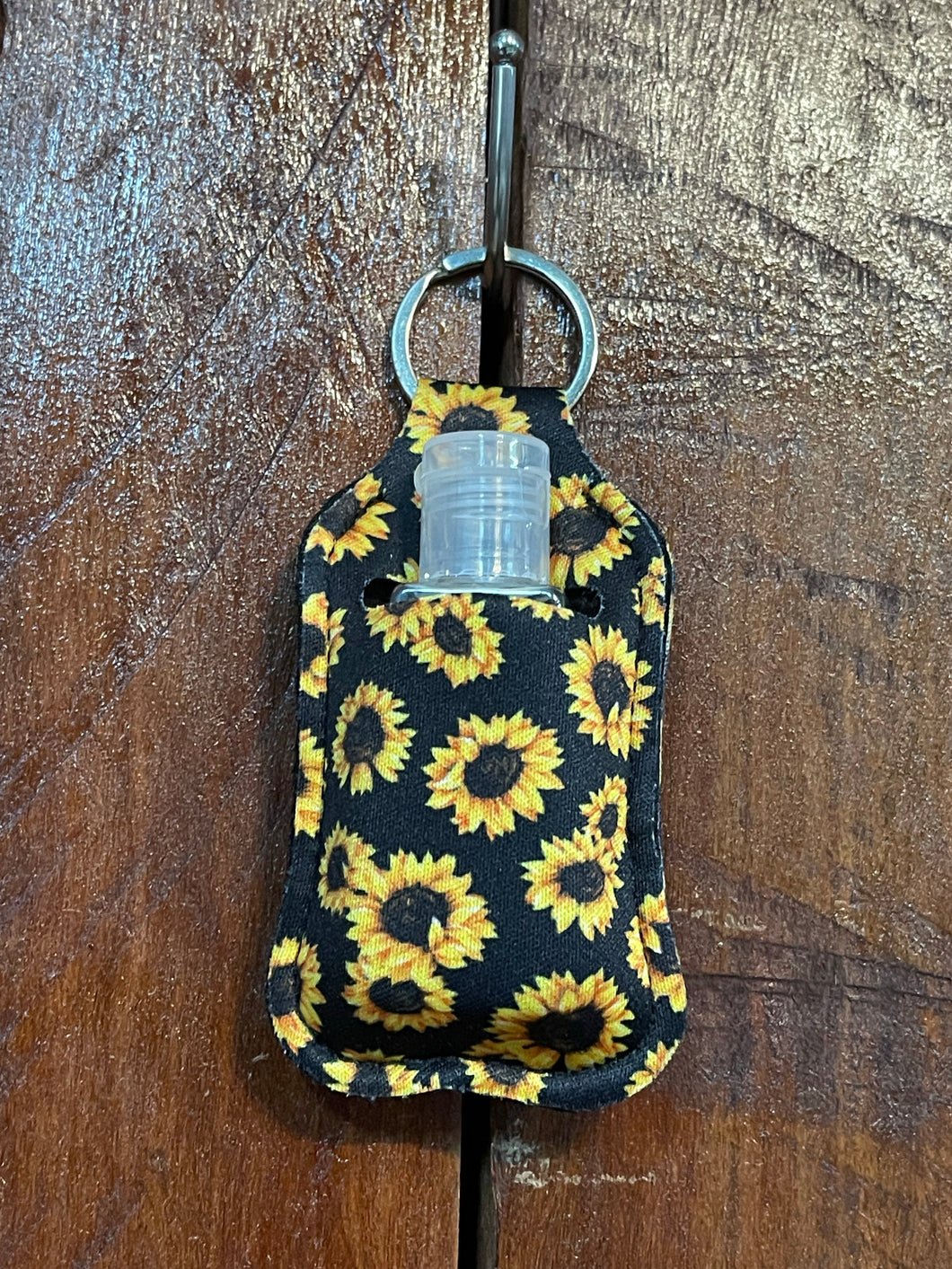 Sanitiser Holder Keyring - Sunflower