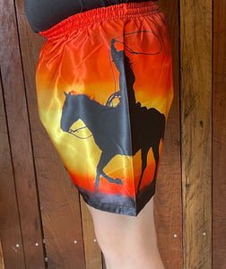 Boxer Shorts - Sunset Horse & Rider Silhouette