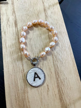 Load image into Gallery viewer, Bracelet - Genuine Freshwater Pearl + Branded Initial