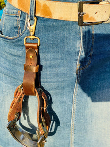 Keyring  - Loopit ~ Clipit - leather for belt