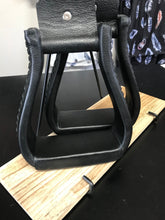 Load image into Gallery viewer, Stirrups - Black Leather with Black Leather Stitching