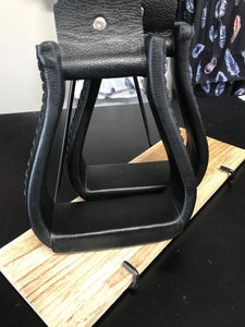 Stirrups - Black Leather with Black Leather Stitching